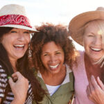 female friends smiling together