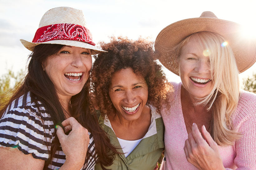female friends smiling together